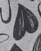 Baby Girl Heart Pull-On Flare Stretch Rib Leggings - Grey, image 3 of 4 slides