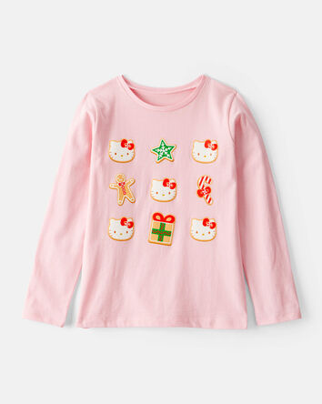 Girls Christmas Hello Kitty&reg; Long-Sleeve Graphic Tee - Pink, 
