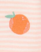 Baby Orange Print Snug Fit Cotton 4-Piece Pajamas, image 4 of 5 slides