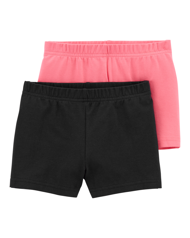Baby Girl 2-Pack Tumble Tumbling Shorts - Pink/Black, image 1 of 5 slides