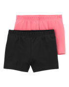 Baby Girl 2-Pack Tumble Tumbling Shorts - Pink/Black, image 1 of 5 slides