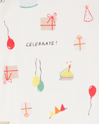 Toddler 2-Piece Birthday 100% Snug Fit Cotton Pajamas - Ivory, image 2 of 3 slides