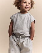 Toddler Girl Linda Wide Leg Pant - Heather Grey, image 4 of 7 slides