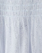 Toddler Girl Short-Sleeve Tulle Occasion Dress - Blue, image 4 of 5 slides