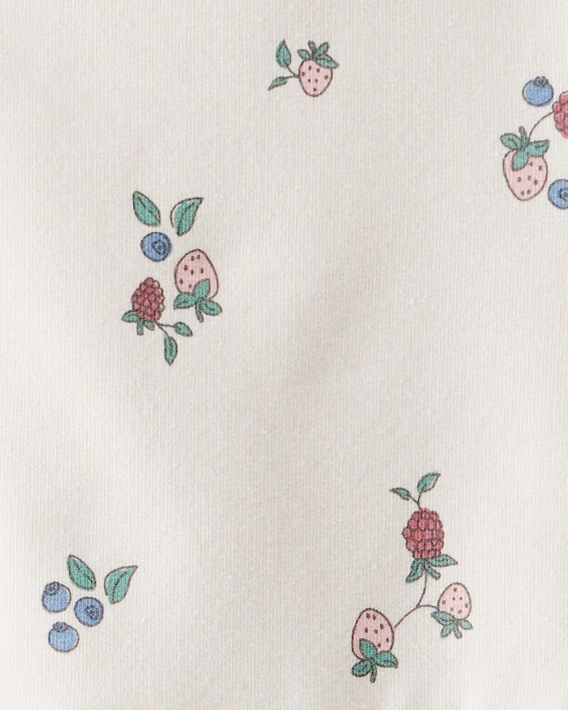 Toddler Girl Organic Cotton French Terry Dress in Berry Blossom Print, image 4 of 5 slides