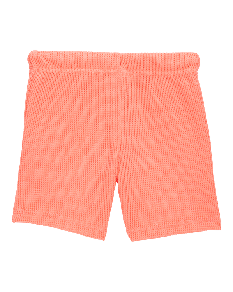 Toddler Waffle Knit Drawstring Shorts - Orange, image 4 of 7 slides