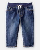 Baby Boy  Pull-On Straight Denim Pants - Medium Wash, image 1 of 4 slides