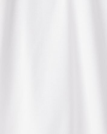 Boys Pique Long-Sleeve Polo Shirt - White, 