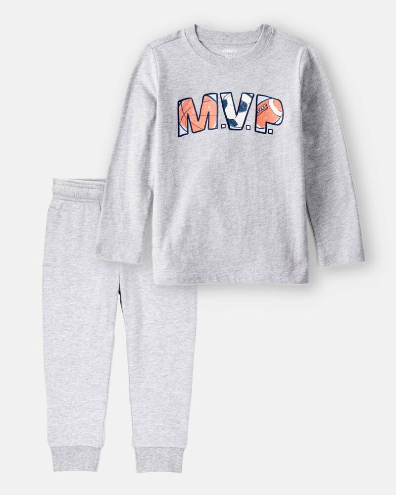 Toddler Boy 2-Piece MVP Long-Sleeve Graphic Tee & Joggers Set - Grey
, image 1 of 8 slides