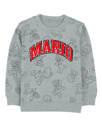 Kid Super Mario Bros Pullover - Grey, 