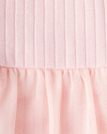 Baby Girl 2-Piece Ribbed Tutu Bodysuit Pant Set - Pink, 