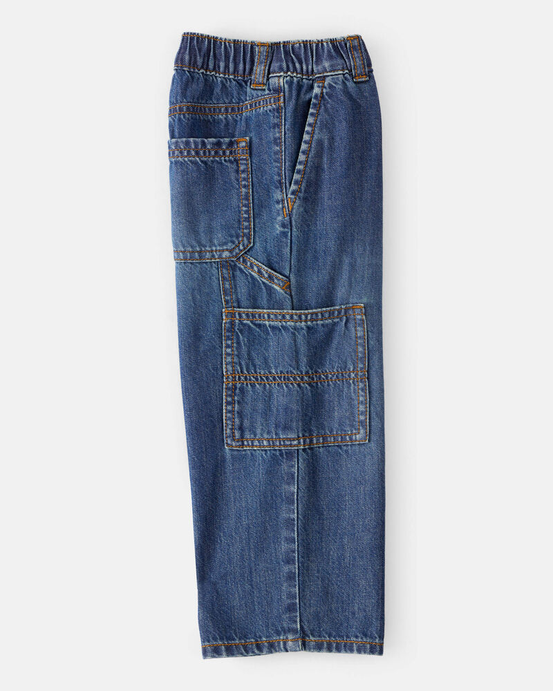 Toddler Boy  Wide-Leg Carpenter Denim Jeans - Medium Wash, image 3 of 6 slides