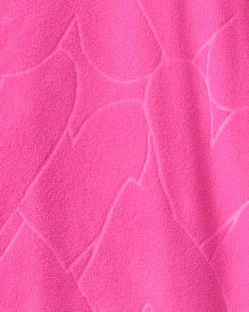 Girls Heart Fleece Long-Sleeve Loose Fit 1-Piece Pajamas - Pink, 