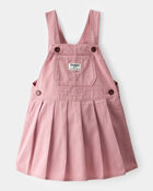 Toddler Girl Pleated 100% Cotton Jumper Dress - Pink, image 1 of 4 slides