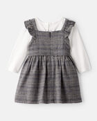 Baby Girl 2-Piece Plaid Long-Sleeve Dress Set, image 2 of 6 slides