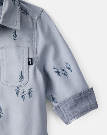 Baby Boy Woven Fashion Bodysuit - Blue, 