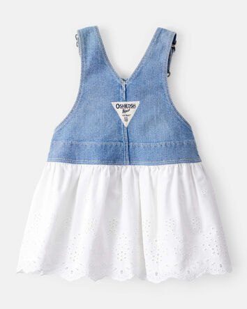 Baby Eyelet Denim Jumper Dress, 