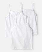 Girls 3-Pack Cami Tank Undershirts - White, image 1 of 3 slides