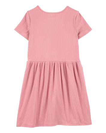 Kid Solid Short-Sleeve Dress - Pink, 