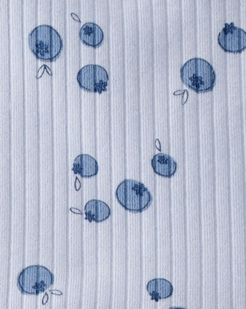 Toddler 2-Piece Blueberry Ribbed Tee & Pull-On Pant Set - Blue, 