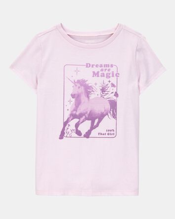 Kid Dreams Are Magic Short-Sleeve Graphic Tee - Pink, 