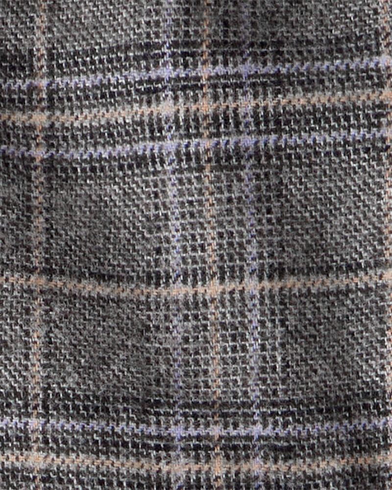 Baby Boy Plaid Long-Sleeve Zip-Up Fashion Jacket - Grey, image 2 of 3 slides