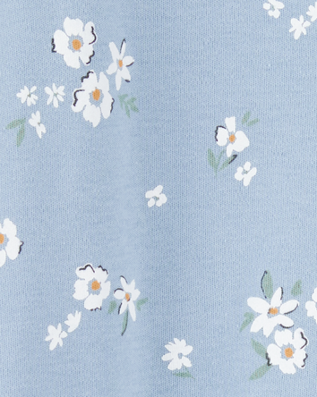 Baby Girl Floral 2-Way Zip Cotton Sleep & Play Pajamas - Blue, 