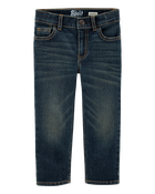 Baby Faded Dark Wash Straight-Leg Jeans, image 1 of 4 slides