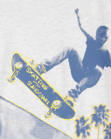 Boys Skateboard Print Loose Fit 2-Piece Pajamas, 