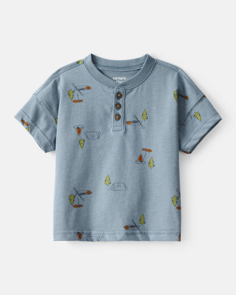 Baby Boy Camping Short-Sleeve Tee - Blue, image 1 of 3 slides