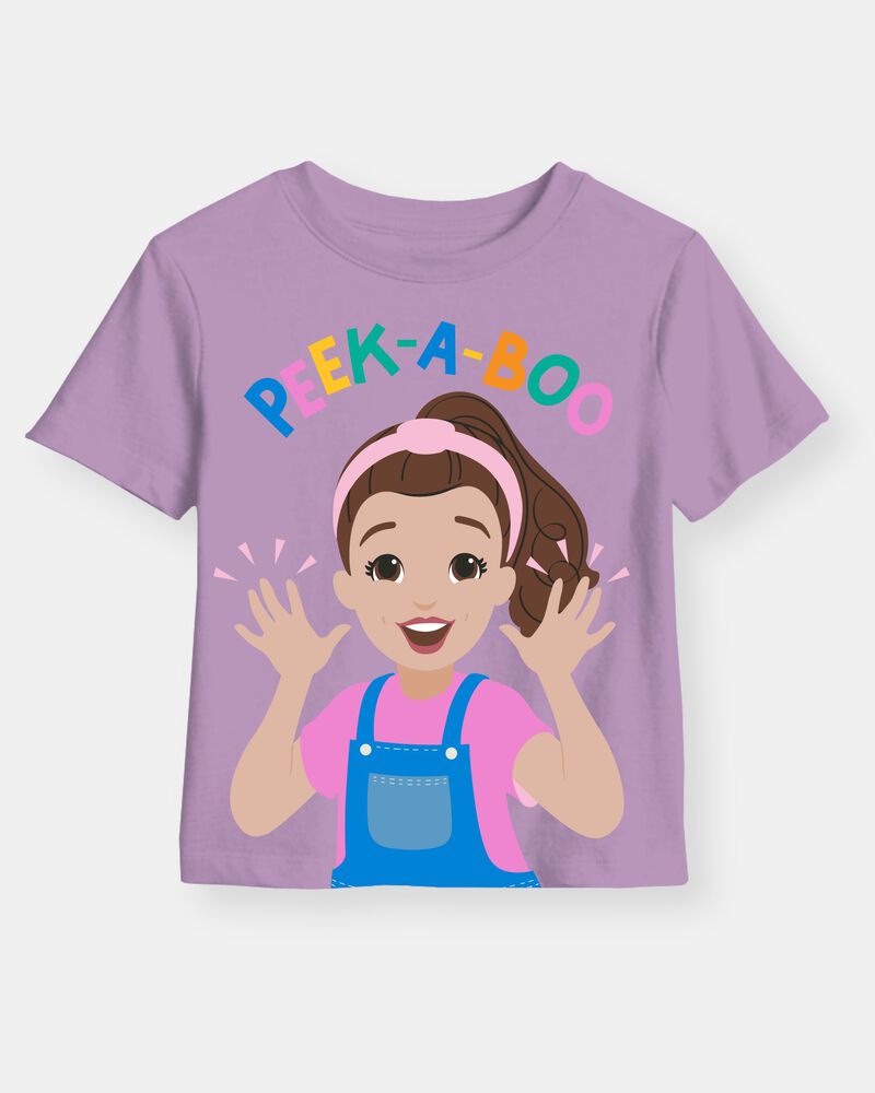 Toddler Girl Ms. Rachel&trade; 'Peek-a-Boo' Short-Sleeve Graphic Tee - Purple, image 1 of 2 slides