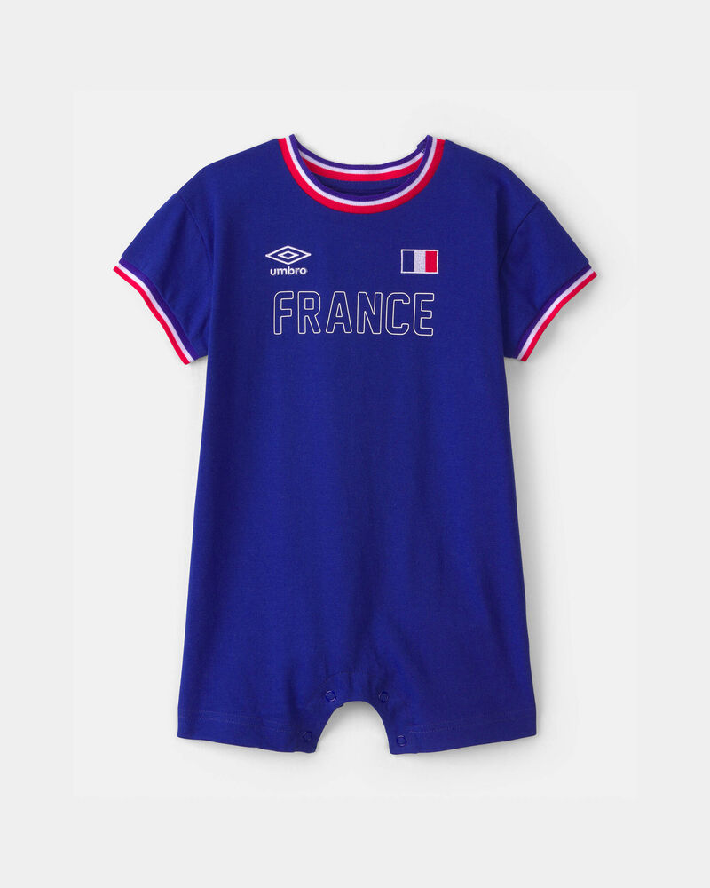 Baby Umbro France Soccer Romper - Blue/Red/White, image 1 of 3 slides