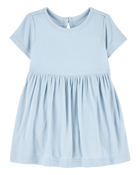 Baby Girl Solid PurelySoft Bodysuit Dress -Blue, image 1 of 7 slides