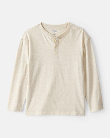 Boys Long-Sleeve Henley - Cream, 