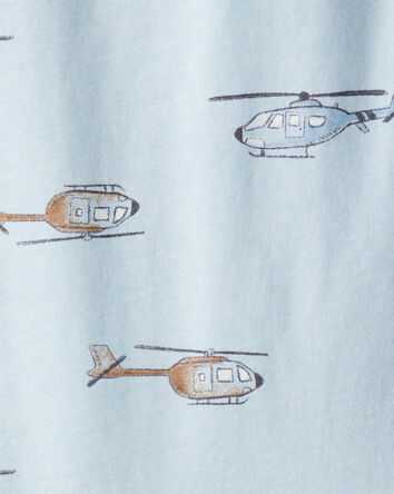 Toddler Boy Helicopter Print Short-Sleeve Tee - Blue, 