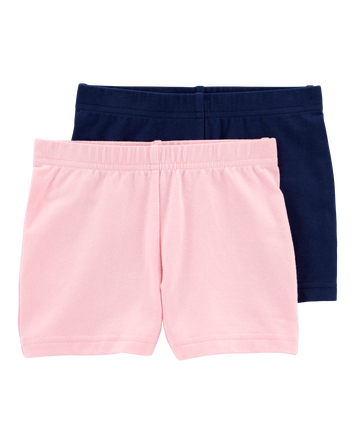 Toddler 2-Pack Pink/Navy Bike Shorts, 