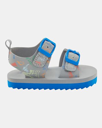 Toddler Boy Dinosaur Strappy Casual Sandals - Grey/Blue, 