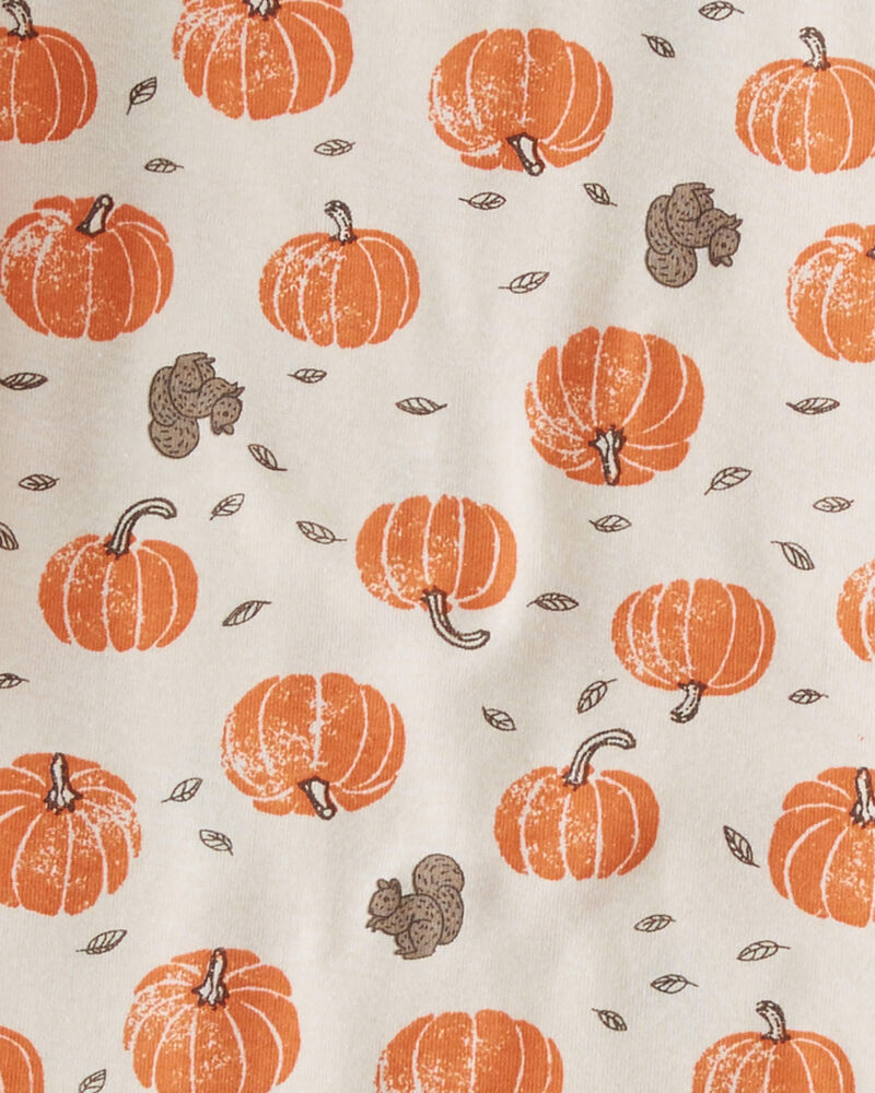 Kid Organic Cotton Pajamas in Harvest Pumpkins, image 3 of 4 slides