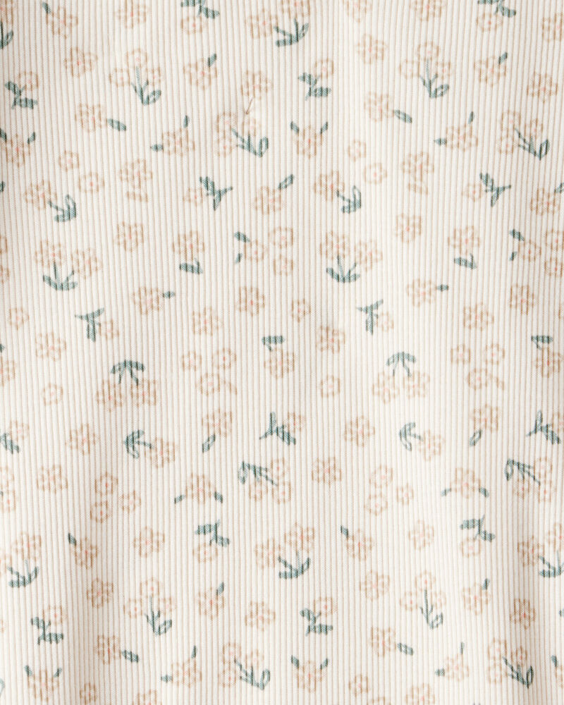 Toddler Girl 2-Pack Floral Cotton Long-Sleeve Top - Ivory/Pink, image 3 of 4 slides