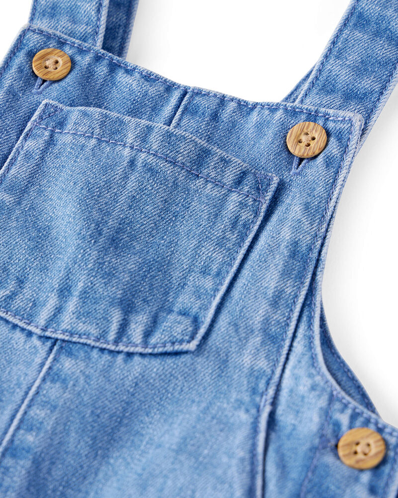 Baby Organic Cotton Denim Overalls, image 3 of 6 slides
