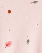 Baby Girl Leaf Print Long Sleeve Dress - Pink, image 3 of 4 slides