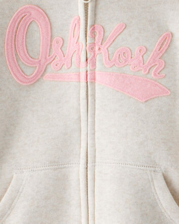 Toddler OshKosh Fleece Logo Zip Jacket - Oatmeal, 