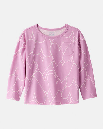 Toddler Girl Heart Long-Sleeve Top - Purple, 