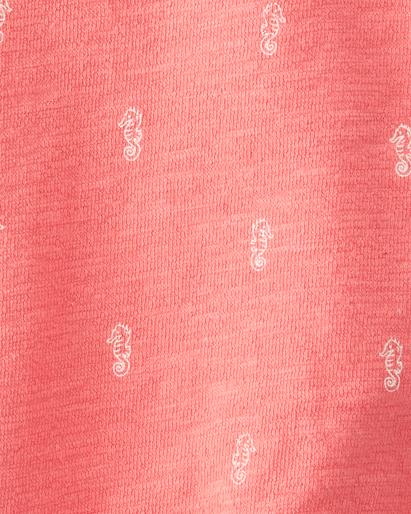 Baby  Romper Made with Organic Cotton in Seahorse Print, image 3 of 4 slides