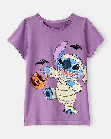 Girls Glow-In-The-Dark Halloween Disney&copy; Lilo & Stitch Mummy Short-Sleeve Graphic Tee - Purple, 