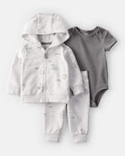 Baby 3-Piece Fairytale Print Little Jacket Set - Ivory/Grey, image 1 of 4 slides