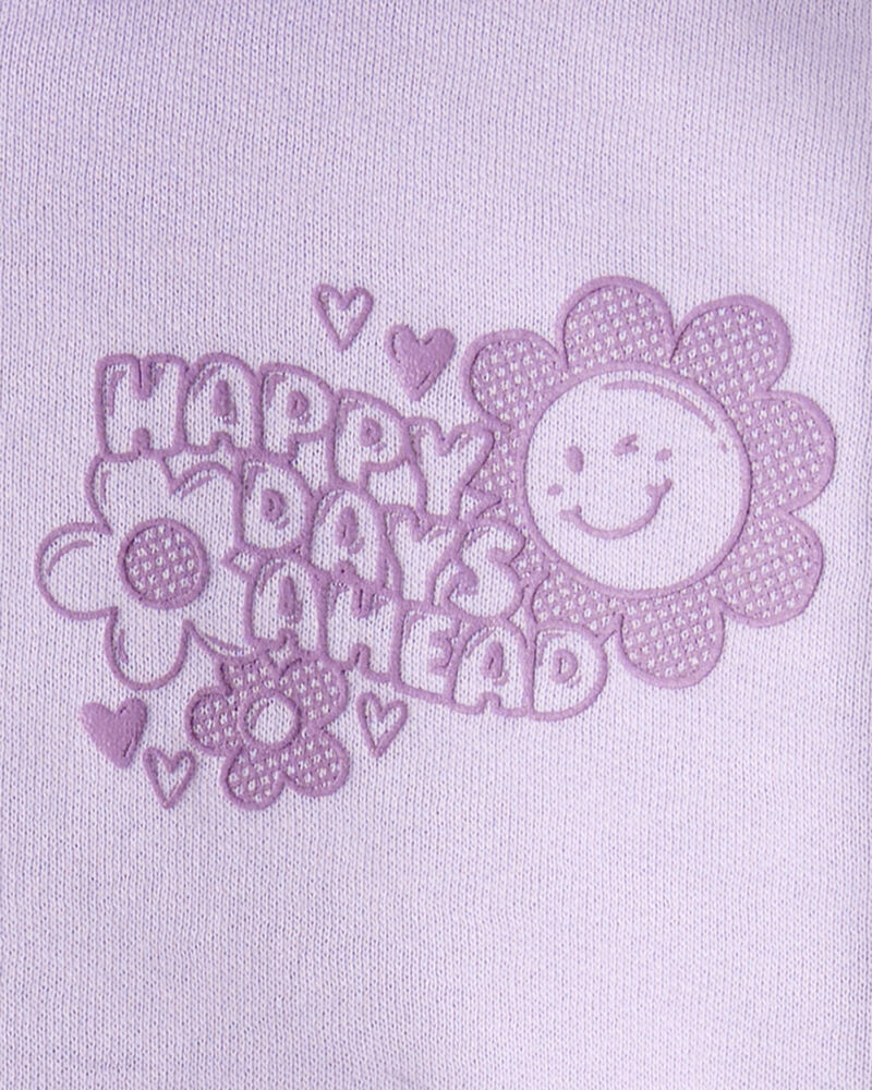 Baby Girl 2-Piece DayDream Fleece Flower Graphic Long-Sleeve Hoodie & Pant Set - Purple, image 4 of 7 slides