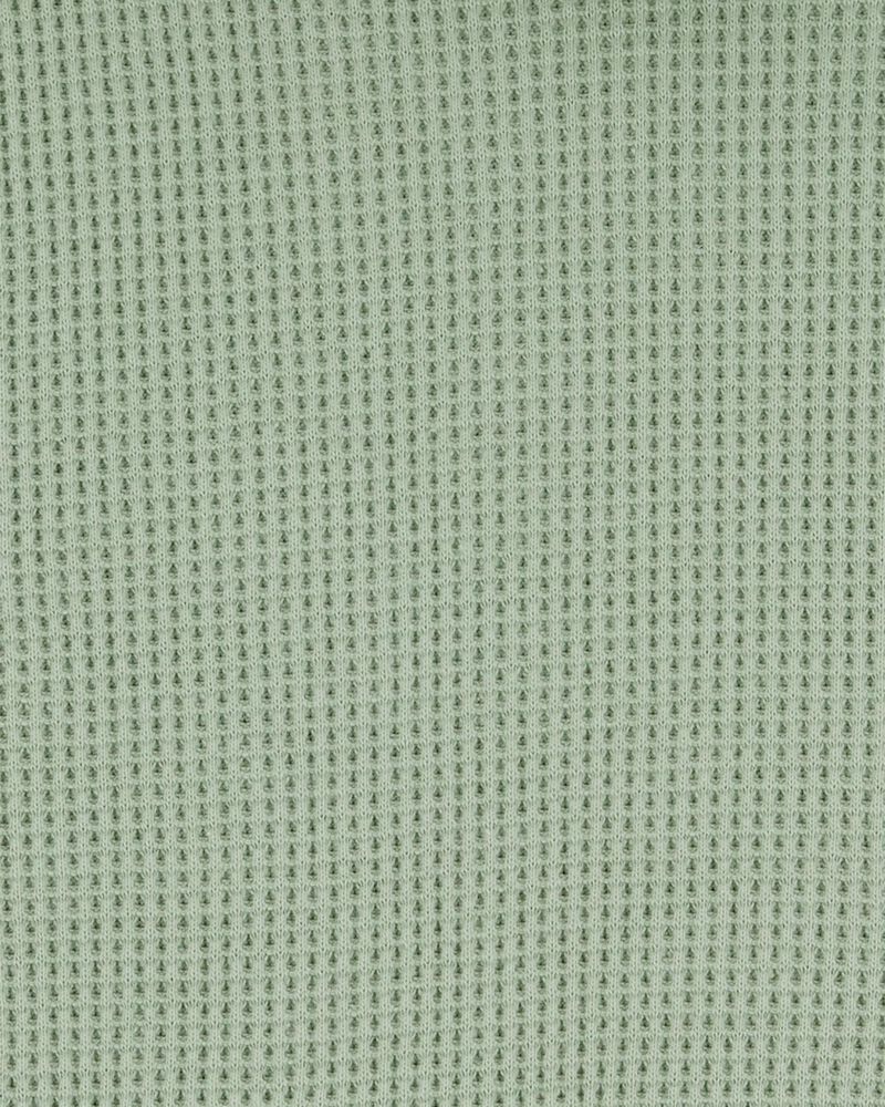 Toddler 2-Piece Waffle Knit Hooded Pullover & Drawsting Shorts Set - Green, image 3 of 9 slides