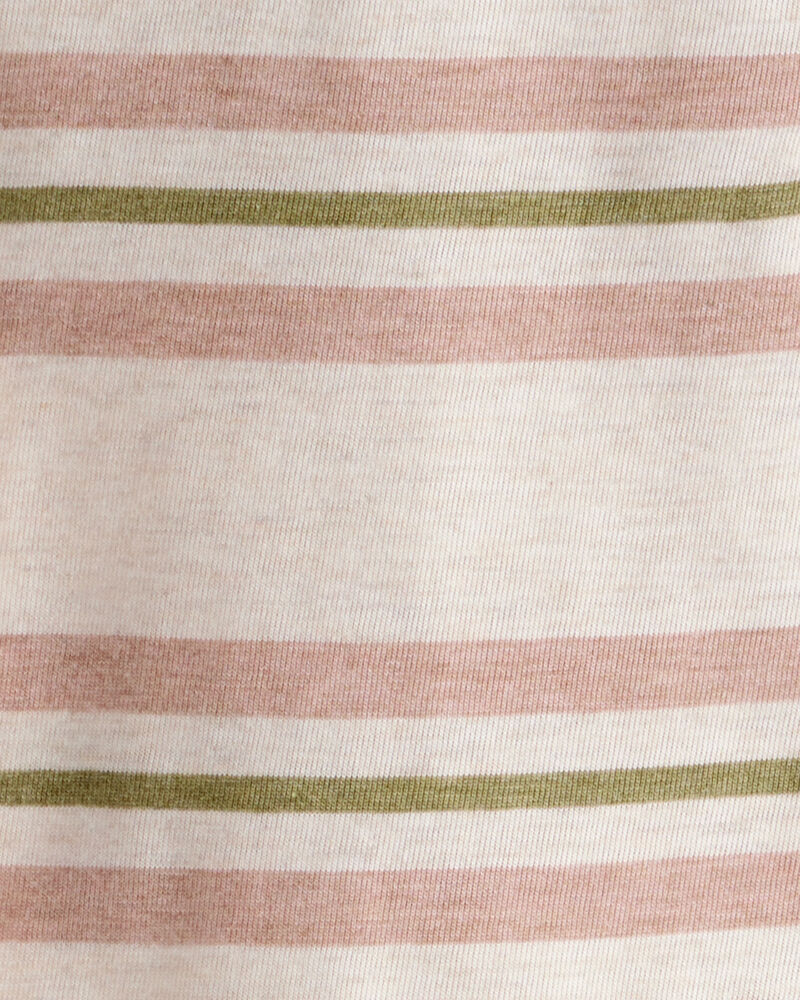 Toddler Boy Striped Short-Sleeve Henley Tee - Tan, image 2 of 3 slides