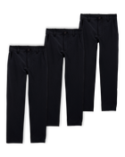 Kid 3-Pack Active Pull-On Uniform Pants - Black, image 1 of 4 slides